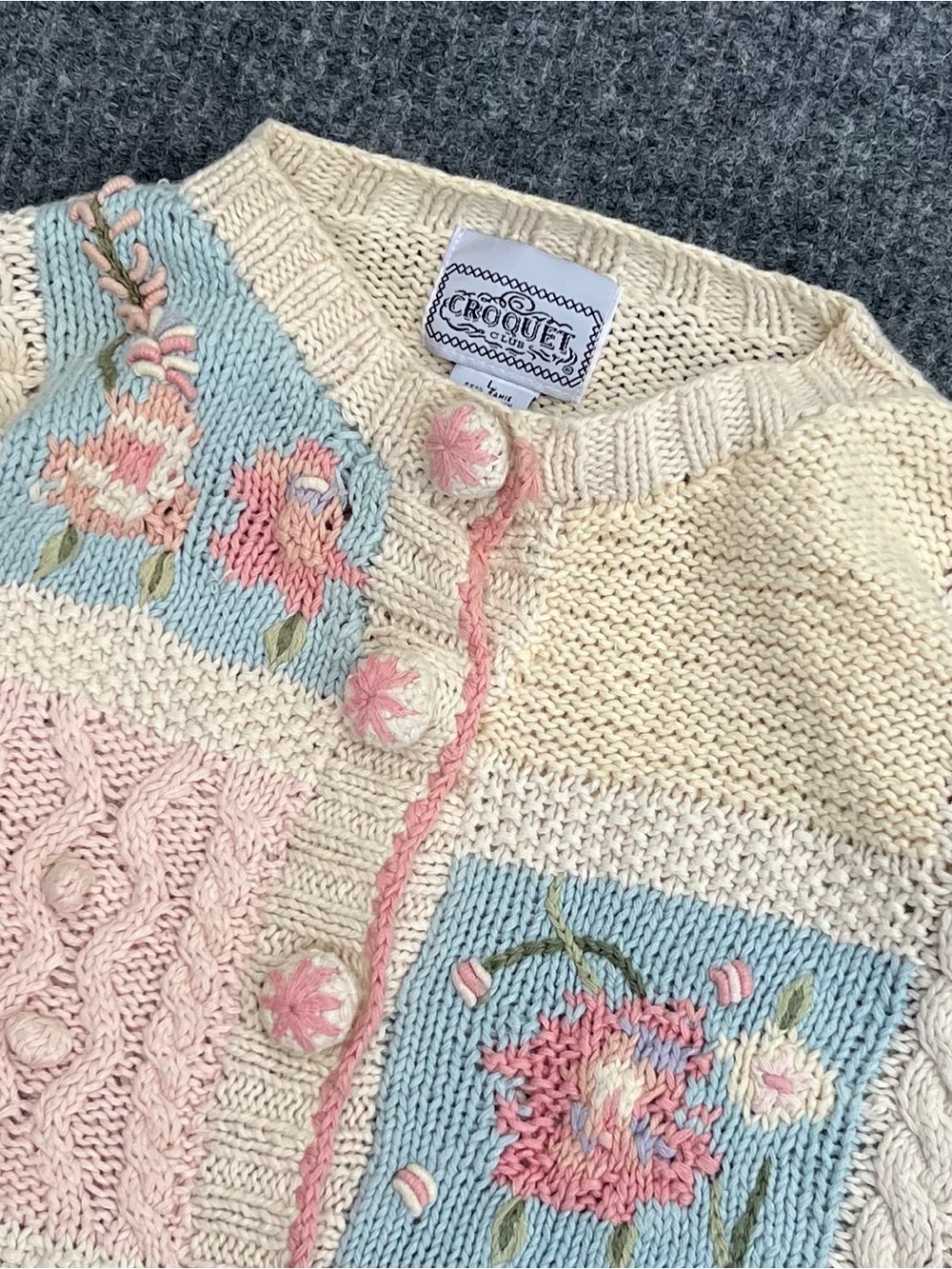 Vintage Chunky Knit Cardigan Sweater - Picture 3 of 4
